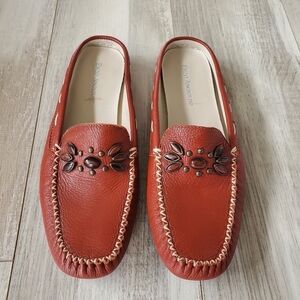 Enzo angiolini slip on leather moccasin/loafer